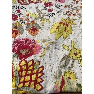 Kantha Quilted Queen Bedspread Blanket 86 x 103